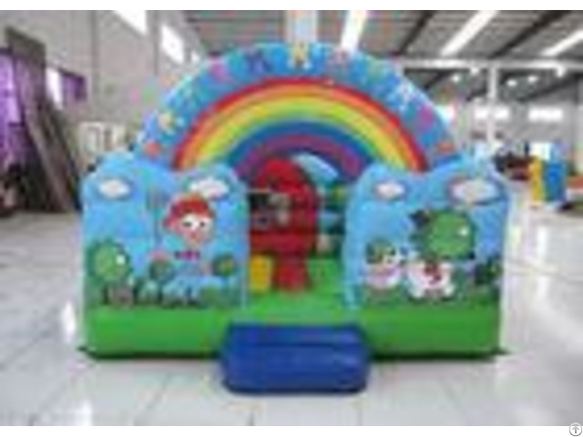 Outdoor Rainbow Farm Kids Inflatable Bounce House 0 55mm Pvc 3 X 2m For Party