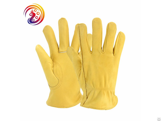 Heavy Duty Industrial Safety Cowhide Wood Cutting Leather Gloves Manufacturers