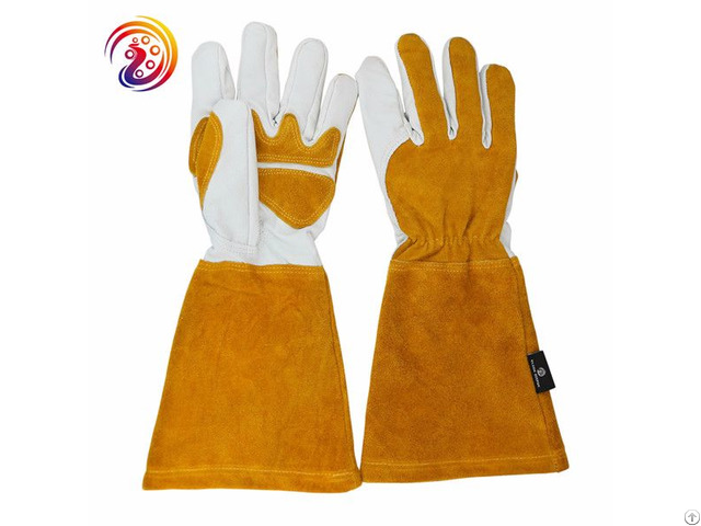 Cowhide Split Leather Back Cotton Mig Lining Welding Gloves