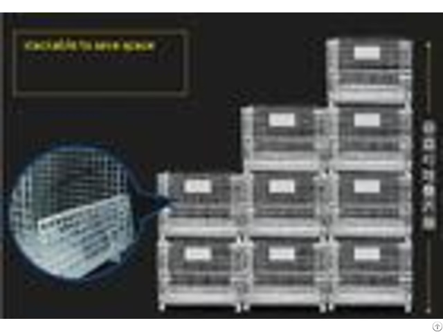 Industrial 1500kg Loading Stackable Space Saving Collapsible Wire Cage Container