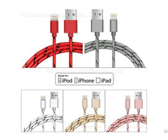 L Shape Braided Apple Lightning Data Sync Charge Cable