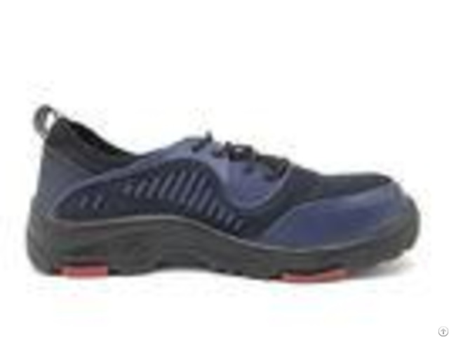 Elastic Band Waterproof Safety Shoes Navy Color Steel Toe Work Boots For Men