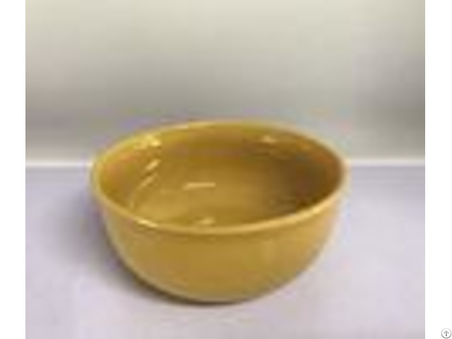 Yellow Ceramic Soup Bowls Stock Tableware Dinner Set 490g Household For Food