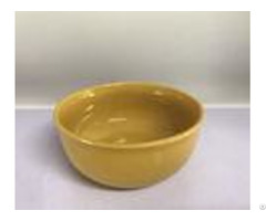 Yellow Ceramic Soup Bowls Stock Tableware Dinner Set 490g Household For Food