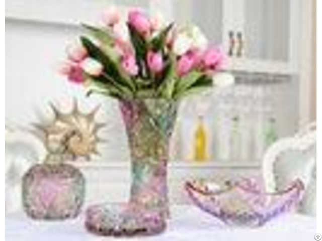 Colored Sunflower Decorative Glass Vases Classical For Home Deco Elegant Gift