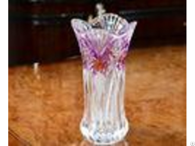 Lead Free Galle Glass Vase Machine Made Diamond Designer House Ktv Hotel