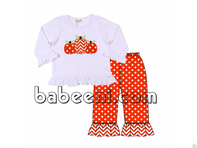 Lovely Pumpkins Applique T Shirt For Girl Bb716