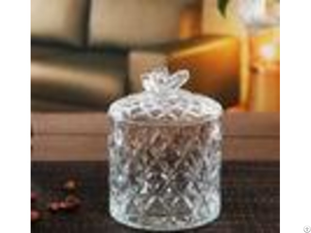 Clear Butterfly Decorative Candy Jars Round Lovely Bowl With Lids Eco Friendly