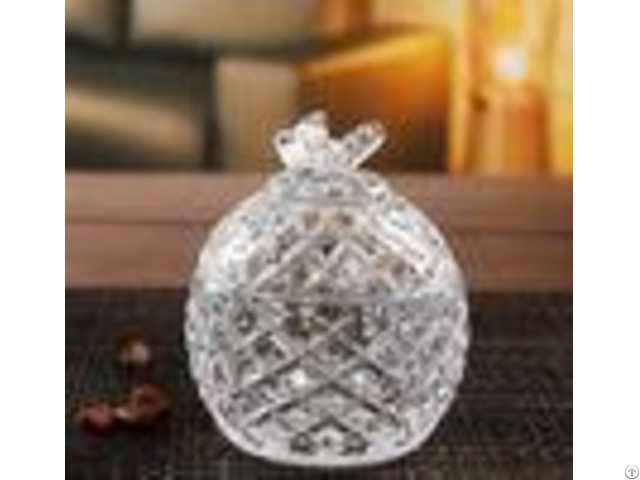 Round Clear Sugar Pot Glass Candy Jar House Glassware Decoration Gift