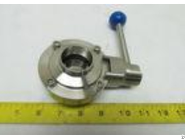 Leak Proof Sanitary Butterfly Valves Corrosion Resistance 4 Position Pull Handle