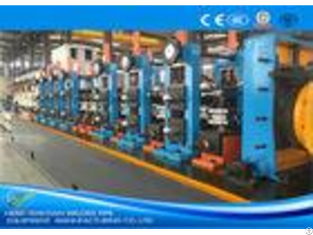 Erw60 Industrial Tube Mills Blue Color High Frequency Welding Cold Saw