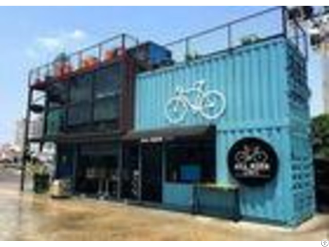 Blue Color Commercial Metal Building Kits Flexible Assembly For Coffee Shop Cafe