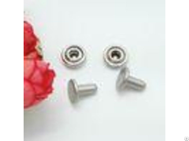 Nickel Plating Handbag Metal Hardware 15x8mm Double Cap Rivets For Leather