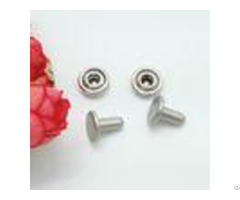 Nickel Plating Handbag Metal Hardware 15x8mm Double Cap Rivets For Leather