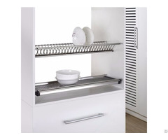 Dual-tier S.s. Dish Rack With Draining Plate