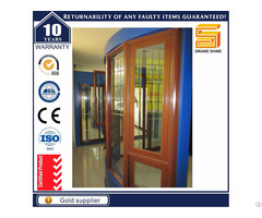 Wooden Grain Aluminum Double Glazed Casement Windows