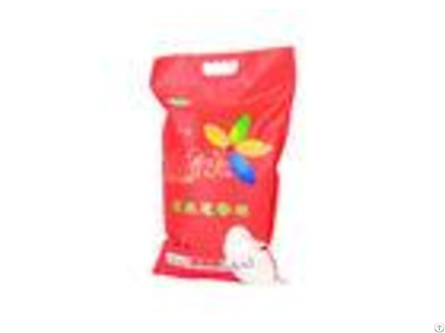 Plastic 3 Side Seal Rice Packaging Bags With Handle Pa Pe Coated Full Color Printing