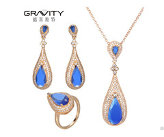 New 2018 Fashion Light Sapphire African Bridal Jewelry Set