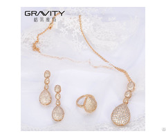 Uxury Style Dubai 18 Carat Gold Plated Jewellry Sets With Cubic Zirconia