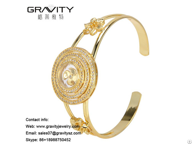 Unique 2018 Gift Items Jewellery Dubai Brass 18k Gold Color Bangles And Bracelets