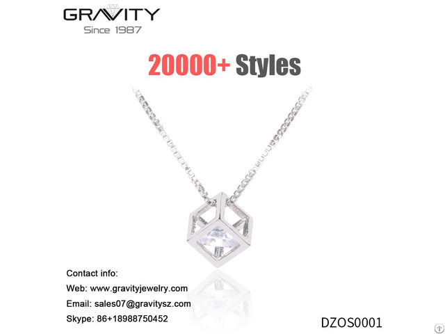 Diamond Crystal Simple Initial Flashing Silver Pendant Trendy Western Alloy Costume Jewelry