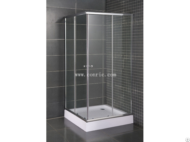 Simple Corner Shower Enclosure With Chrome Aluminum Profile