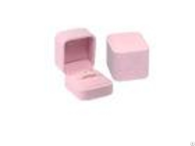 Luxury Velvet Wedding Ring Jewelry Box Packaging Pink Elegant Style High Grade