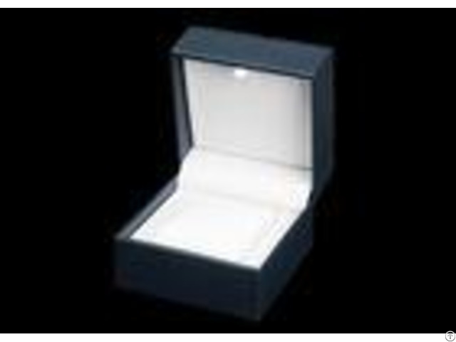 High Grade Plastic Single Watch Box Dark Blue Internal White Pu Material