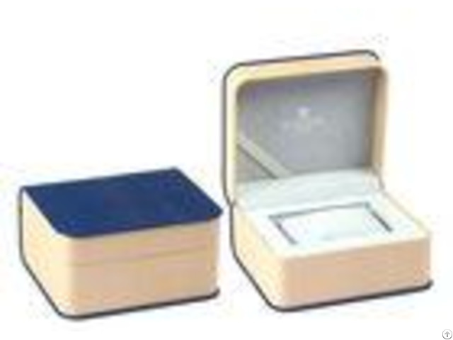 Blue Leather Twist Single Watch Box Ribbon Material Custom Logo Color High Grade