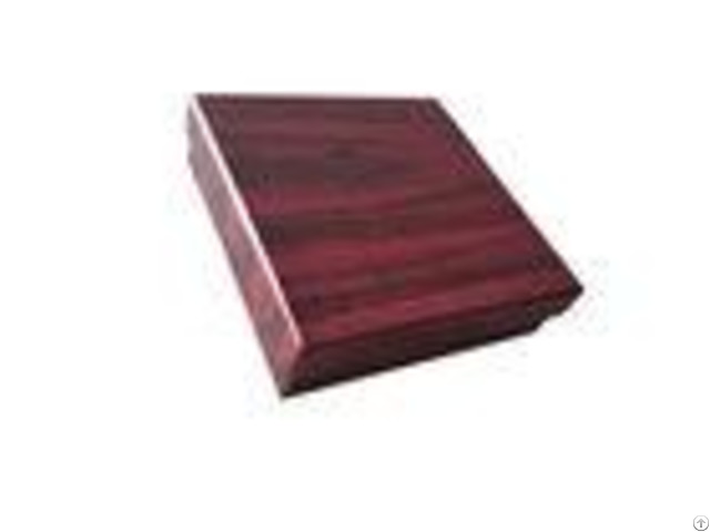 Deep Red Wood Color Lid And Base Boxes With Velvet Surface Inner 1200gsm Cardboard