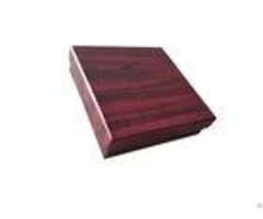 Deep Red Wood Color Lid And Base Boxes With Velvet Surface Inner 1200gsm Cardboard