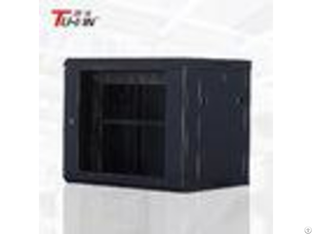 Network 9u Wall Mount Server Rack Cabinet Toughened Glass Door Anti Vibration