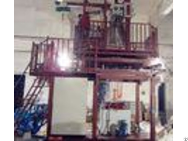 Two Layers Blown Film Plant With Double Station Wing Machine 90 110kg H Output