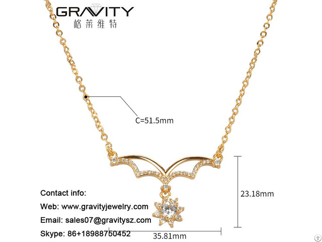 Customize Fashion 18k Gold Color Imitation Jewelry Diamond Necklace