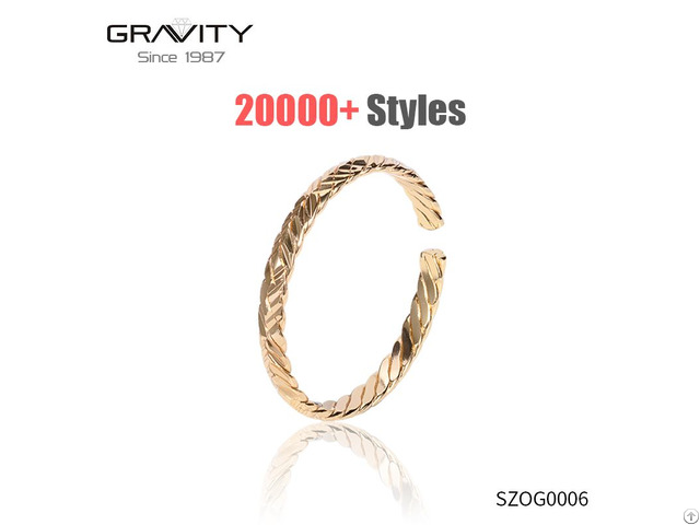 Szog0006 Gravity Custom Simple Open Desgin Plating Gold Jewellery Dubai Bangle