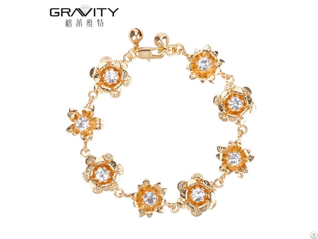 New Design Flower Shape 18k Gold Bracelets For Women