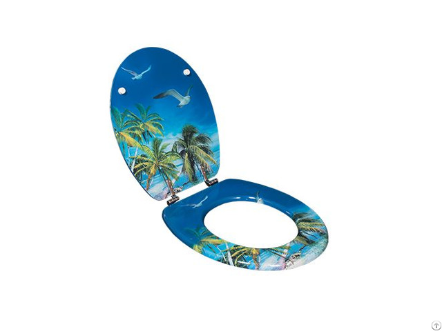 Decorative Soft Close Printed Mdf Toilet Seat Dw 31