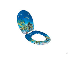 Decorative Soft Close Printed Mdf Toilet Seat Dw 31