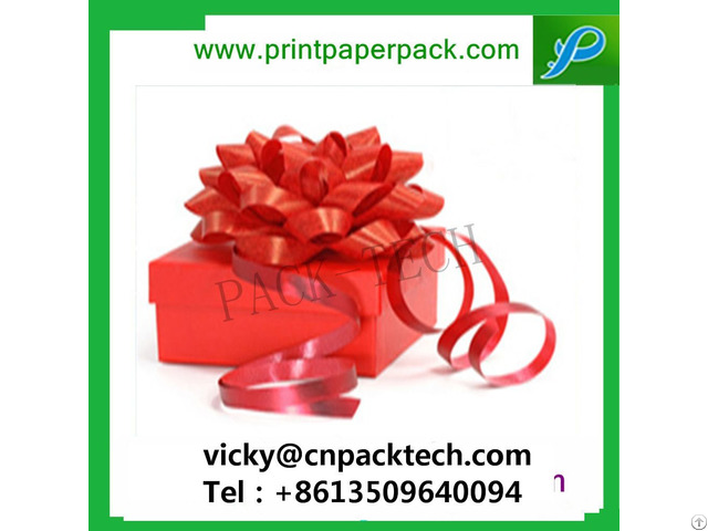 Delicate Present Designed Christmas Gift Packing Paper Cake Box With Bowknot For Kids