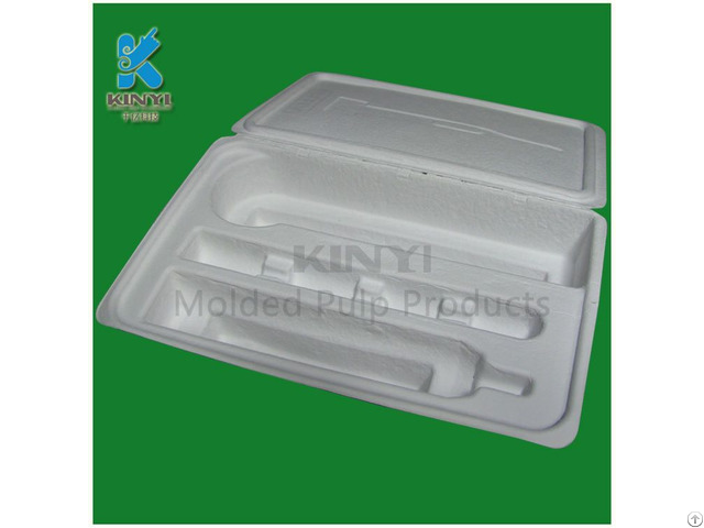 Customized 100 Percent Biodegradable Sugarcane Bagasse Molded Paper Pulp Packaging Trays