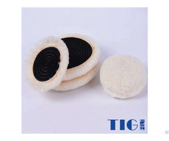 Car Gloss Polishing Wheel Sheepskin Wool Compounding Pads With Loop Backing