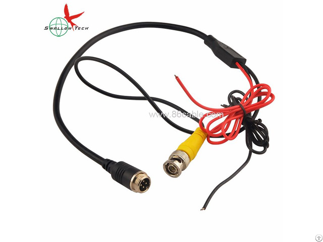 4pin Aviation Gx M12 To Bnc Male And Dc Red Black Wire Video Cables For Backup Camera System