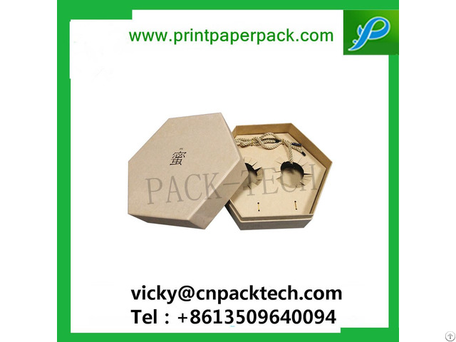 Customized Premium Rigid Hexagon Cardboard Pendant Box Earrings Gift Packaging Boxes