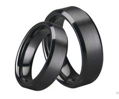 Black Tungsten Carbide Couple Wedding Band Ring