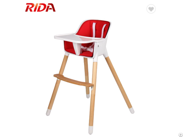Beech Material 2 In 1 Wooden Baby High Chair
