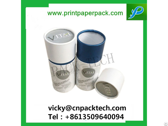 Customized Paper Round Tube Cosmetic Face Cream Pack Luxury Wine Tea Packaging Box