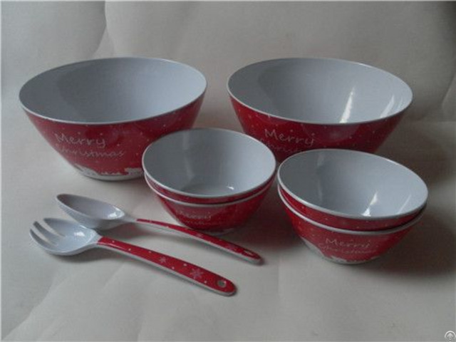 Wholesale Christmas Melamine Dinner Set Plate Bowl Spoon And Fork