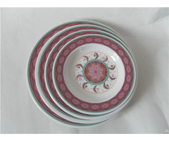 Custom Full Print 4pcs Melamine Deep Round Plate Dish