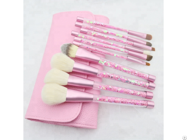 Premium Synthetic Foundation Powder Concealers Eye Shadows Crystal Handle Makeup Brush Set