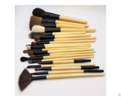 Synthetic Foundation Blending Blush Makeup Brush Set With Bamboo Handle